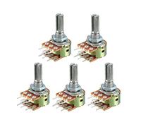 sourcing map WH148 100k Ohm Résistance variable rotatif double Potentiomètre Film Carbone 5Pcs