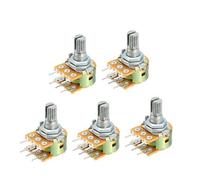 sourcing map WH148 10K OHM Résistance variable rotatif double Potentiomètre Film Carbone 5pcs 26x17mm