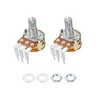 sourcing map WH148 B100K Ohm Résist variable Simple Rotatif Potentiomètre à film carbone 2Pcs