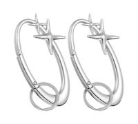 sourcing map Y2K Lot de 2 porte-clés en forme d'étoile en alliage de zinc argenté brillant avec boucle de ceinture pour sac à main pour homme et femme