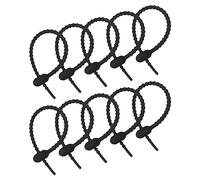 sourcing map Zip Cravates réutilisables, 6 Pouces Silicone Sac Clips, Tout usage Câble Cravates, Ménage Attaches Torsadées, (Noir Paquet de 20)