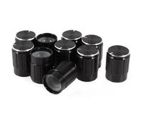 sourcingmap 10 pcs Bouton Potentiomètre 6mm diamètre trou arbre Noir Moleté 13mmx17mm