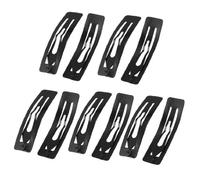 sourcingmap 10 Pcs Femmes Coiffure Noir Rectangle cheveux clip en métal Hairclip