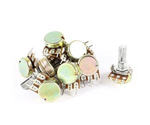 sourcingmap 10 x 100K Ohm B100K 3 Bornes Potentiomètre Rotatif Cône Unique À Linéaire