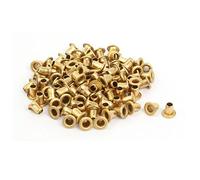Sourcingmap® 100 pcs M2.3 X 3 mm Plaqué laiton en métal creux Oeillets rivets Doré