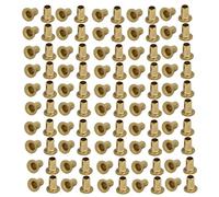 Sourcingmap® 100 pcs M2.5 x 4 mm Plaqué laiton en métal creux Oeillets rivets Doré