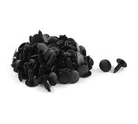 sourcing map 100 Pcs Voiture Rivet en Plastique Forme Sapin Garniture Agrafe Noir Trou de 5 x 5mm Dimension