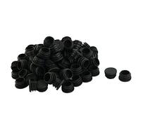 sourcingmap 100pcs Bouchon Pied de Chasie Embout Capuchon Jambe Tube Insert Table Meuble Protection ronds Plastique 25 mm diamètre noir