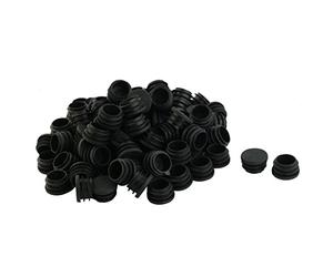 sourcingmap 100pcs Bouchon Pied de Chasie Embout Capuchon Jambe Tube Insert Table Meuble Protection ronds Plastique 25 mm diamètre noir