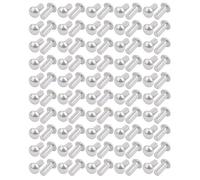 sourcingmap 100pcs M5x12mm Tête ronde demi-aluminium fixage Rivet solide