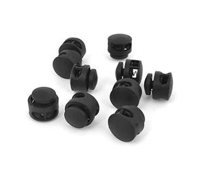 sourcingmap 10pcs Arrêt de Cordon Serrure de Cordon Verrou de Cordon à Ressort bloqué Cordon Glisser Cordon pour Vêtement Sac Lacet Camping deux trous de 6 mm de diamètre en plastique