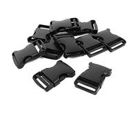 sourcingmap 10pcs Boucle Attache Sangle en plastique 3 cm largeur bande ceinture latéral Noir