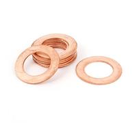 sourcingmap 10pcs Joint Cuivre 17mm x 28mm x 1mm Rondelle plate métrique