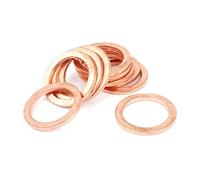 sourcingmap 10pcs Joint Cuivre 18mm x 24mm x 2mm Rondelle plate métrique