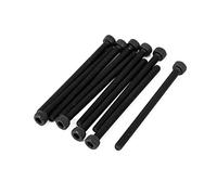 sourcingmap 10pcs M3x45mm Vis à Six Pans Creux Tête Hexagonale Boulon Vis Moleté Entièrement Fileté Noir