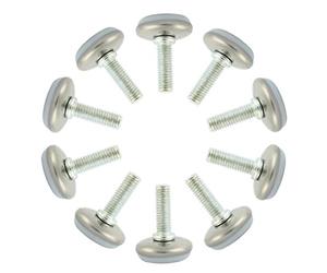 sourcingmap 10pcs Pieds de Nivellement Meuble Réglable Pied Réglable Patin de meuble Jambe Pied de Table Chaise Base Protection Plancher Blanc 8mm x 25mm filetage