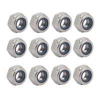 sourcingmap 12pcs écrou de Blocage écrou Autobloquant M10x1.25mm à fil métrique acier inox 304 hexagonaux
