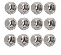 sourcingmap 12pcs écrou de Blocage écrou Autobloquant M12x1,25mm à fil métrique acier inox 304 hexagonaux