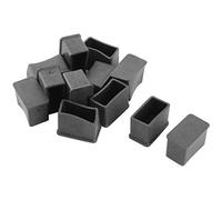 Sourcingmap 12pcs Embout Pied Chaise Bouchon Tampon Capuchon Protection Jambe Meuble Plancher Rectangle en Caoutchouc Noir 15x30mm