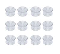sourcingmap 12pcs Ventouses Double face Anti-collision Transparente en Caoutchouc pour Verre Bureau Maison Coussinet Suspension à Ventouse