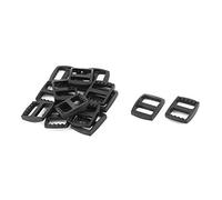 sourcingmap 15pcs Boucle Sangle Sac à dos réglable en plastique Tri Glisse noir 15mm Largeur