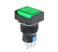 Sourcingmap 16 mm Push Button Switch LED verte carrée 1 NO 1 NC, a18050400ux0022