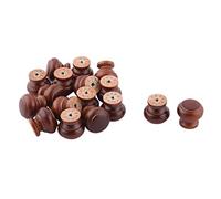 sourcingmap 17pcs Bouton de Meuble Bouton Porte Bouton Tiroir Placard Armoire Poignée de Meuble en bois brun foncé