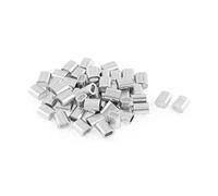 sourcingmap 2 mm Fil d'acier Corde Aluminium raccords Boucle viroles manches 50 pcs