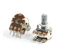 sourcingmap 2 pcs B20K 20K Ohm Réglable 8 mm Arbre PCB Monté Potentiomètre Linéaire Double