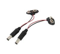 sourcingmap 2 pièces 2,1 x 5,5 mm DC Connecteur Clip pour pile 9 V Câble Adaptateur