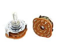 sourcingmap 2 Pièces 2P6T 2 Pôles 6 Positions 6mm moleté Bande D'arbre Commutateur Rotatif