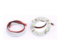 sourcingmap 2 pièces Voiture 1210 12 SMD LEDs Blanc Ring Phare 40mm Diamètre