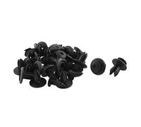 sourcingmap 20 Pcs 15mm x 6mm Noir Plastique Clip Tige-Poussoir s d'Agrafe de Fixation