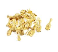 sourcingmap 20 Pcs 6.3mm en Laiton à sertir Borne Câble Femelle Bêche Connecteur