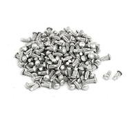 sourcingmap 200pcs M2x5mm tige moletée solide aluminium tête ronde Rivet