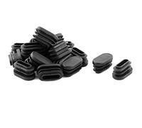sourcingmap 20pcs Bouchon Pied de Chasie Embout Capuchon Jambe Tube Insert Table Meuble Protection Ovale Plastique Noir
