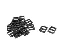 sourcingmap 20pcs Boucle Sangle Sac à dos réglable Plastique Tri Glide noir 15mm Largeur