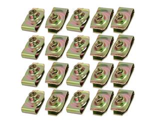 sourcingmap 20pcs Clips Écrou U pour Carénage Carrosserie Panneau Voiture Moto Fixation acier à ressort fixage vitesse laiton extrudé ton vis M8
