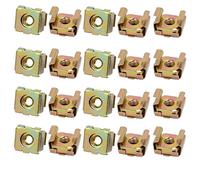 sourcingmap 20pcs Écrou Cage M4 Acier au Carbone Captif Laiton Ton pour Serveur Étagère Cabinet