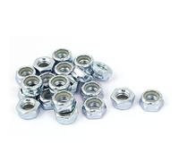sourcingmap 20pcs écrou de Blocage écrou Autobloquant 5/16 pouce-18 plaqué zinc Nylon Insert hexagonale