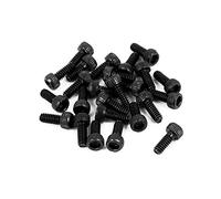 sourcingmap 20pcs M1.4x4mm Vis à Tête Hexagonale Six Pans Creux Vis Moletée Boulon Alliage d'Acier Noir