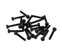 sourcingmap 20pcs M1.4x8mm Vis à Tête Hexagonale Six Pans Creux Vis Moletée Boulon Alliage d'Acier Noir
