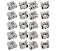 sourcingmap 20pcs M6 écrou à cage en acier inoxydable ton argent pour armoire d'étagère de serveur