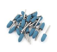 sourcingmap 22pcs Meule sur Tige Caoutchouc Mèche de Polissage Finition ébavurage 3mm tige 8mm Tête Cône Bleu