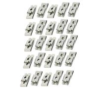 sourcingmap 25pcs Clips Écrou U pour Carénage Carrosserie Panneau Voiture Moto Fixation pour M4 Vis 65Mn Ressort Acier Argenté 25mm x 12.5mm
