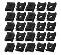 sourcingmap 25pcs Clips Écrou U pour Carénage Carrosserie Panneau Voiture Moto Fixation pour M5/ST4.8 Vis 65Mn Acier Attache Rapide Noir 14.5mm x 12mm