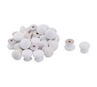 sourcingmap 26pcs Bouton de Meuble Bouton Porte Bouton Tiroir Placard Armoire Poignée de Meuble Bois ronde blanc 24mm x 22mm