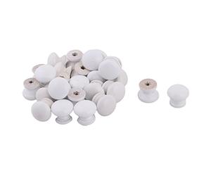 sourcingmap 26pcs Bouton de Meuble Bouton Porte Bouton Tiroir Placard Armoire Poignée de Meuble Bois ronde blanc 24mm x 22mm
