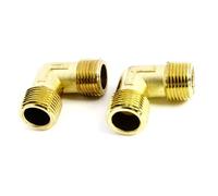 sourcingmap 2pcs Coude Laiton 16 mm à 16 mm raccord tuyau de carburant eau égal mâle coude mamelon connecteur ton or