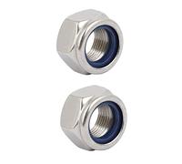 sourcingmap 2pcs écrou de Blocage écrou Autobloquant M18x1,5mm fil métrique haut 304 hexagonaux